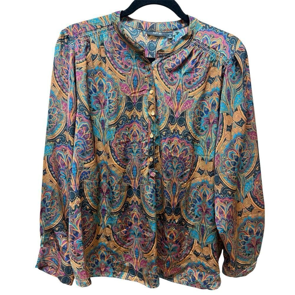 APT 9 Womens Long Sleeve Blouse. Multicolor. Sz 1X